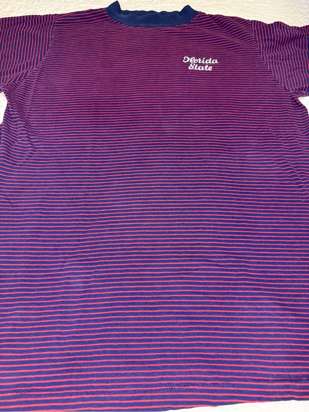 VTG 70s Champion Florida State Single Stitch Blue Bar Striped T Shirt USA MED - Picture 4 of 12